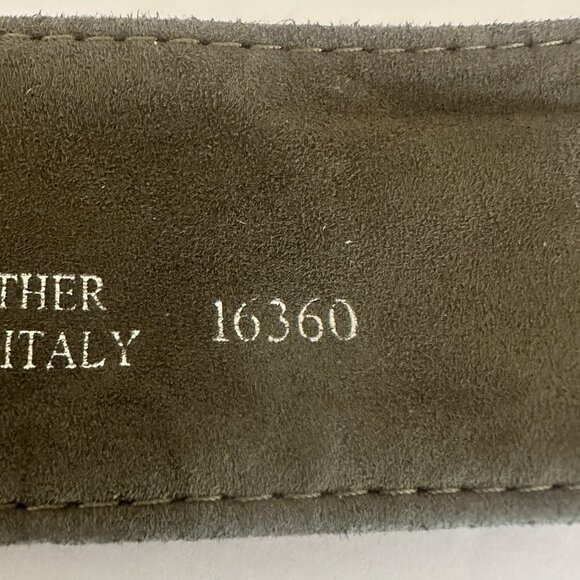 Tailored Sportsman Quilted Leather Belt Soft Gray Silver Sz Small Handmade Italy - Picture 6 of 11